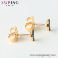 94995 xuping stylish women beautiful gift party specially design precious blue turquoise stud earring with letter y jewelry